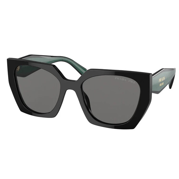 PRADA PR 15W 1AB5Z1 Butterfly Black Green Polarized 54 mm - Women's Sunglasses - Picture 1 of 17